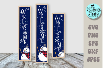 Welcome winter porch sign svg, winter Vertical Outdoor Porch