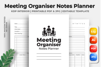 Meeting Organiser Notes Planner KDP Interior