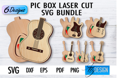 Pic Box Laser Cut SVG | Guitar SVG Design | CNC Files