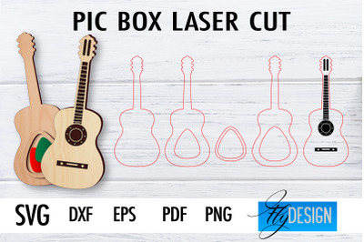 Pic Box Laser Cut SVG | Guitar SVG Design | CNC Files