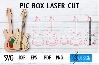 Pic Box Laser Cut SVG | Guitar SVG Design | CNC Files