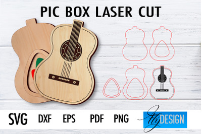 Pic Box Laser Cut SVG | Guitar SVG Design | CNC Files