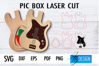 Pic Box Laser Cut SVG | Guitar SVG Design | CNC Files