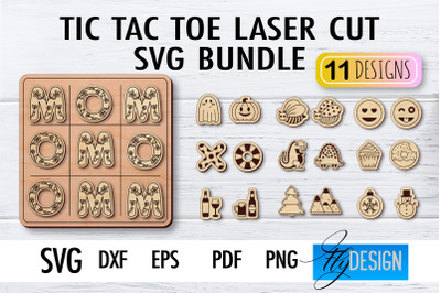 Tic Tac Toe Laser Cut SVG | Game SVG Design | CNC Files