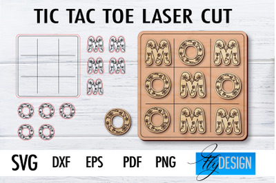 Tic Tac Toe Laser Cut SVG | Game SVG Design | CNC Files