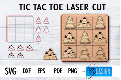 Tic Tac Toe Laser Cut SVG | Game SVG Design | CNC Files