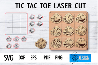 Tic Tac Toe Laser Cut SVG | Game SVG Design | CNC Files