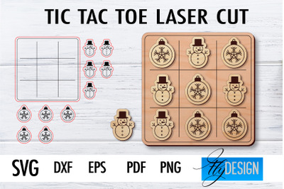 Tic Tac Toe Laser Cut SVG | Game SVG Design | CNC Files