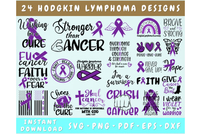 Hodgkin Lymphoma Awareness SVG, 24 Designs, Hodgkin Lymphoma PNG