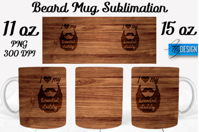 Beard Mug PNG Sublimation | Coffee 11 Oz | 15 Oz Mug Sublimation