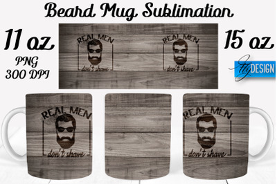Beard Mug PNG Sublimation | Coffee 11 Oz | 15 Oz Mug Sublimation