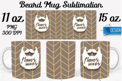 Beard Mug PNG Sublimation | Coffee 11 Oz | 15 Oz Mug Sublimation