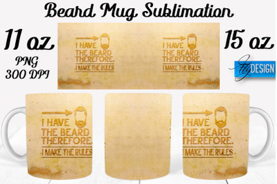 Beard Mug PNG Sublimation | Coffee 11 Oz | 15 Oz Mug Sublimation