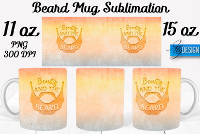 Beard Mug PNG Sublimation | Coffee 11 Oz | 15 Oz Mug Sublimation