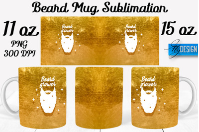 Beard Mug PNG Sublimation | Coffee 11 Oz | 15 Oz Mug Sublimation