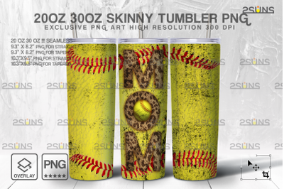 20oz Dirty Softball MOM Skinny Tumbler SEAMLESS Design
