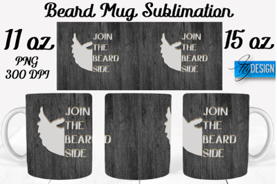 Beard Mug PNG Sublimation | Coffee 11 Oz | 15 Oz Mug Sublimation