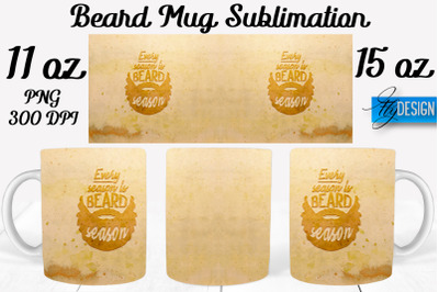 Beard Mug PNG Sublimation | Coffee 11 Oz | 15 Oz Mug Sublimation