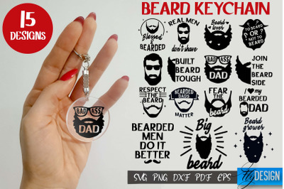 Beard Keychain SVG Bundle | Beard Quotes SVG | Bearded Men SVG