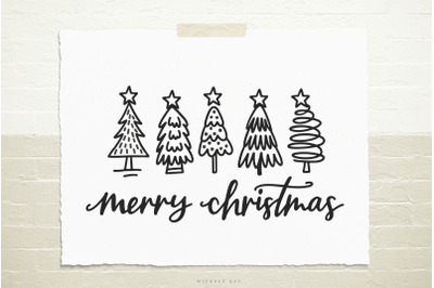 Merry christmas trees Svg Cut File