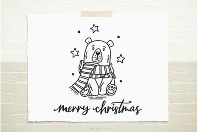 Christmas Polar Bear Svg Cut File