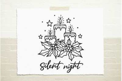Silent Night Christmas Svg Cut File