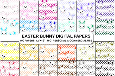 Easter bunny digital papers, Easter backgrounds pattern paper