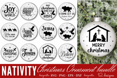 Nativity Christmas Ornament SVG Bundle