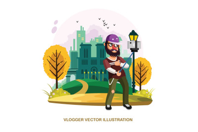 Vlogger Vector Illustration