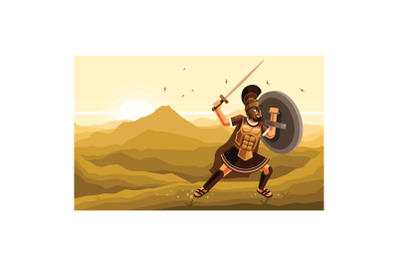 Warrior Character Graphics Vector Illustration