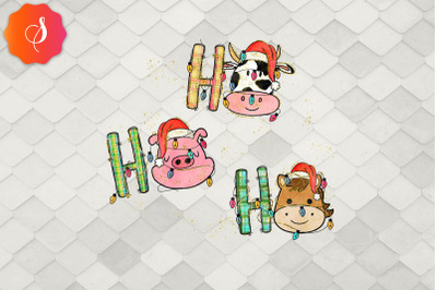 Ho Ho Ho Christmas Farm Animals