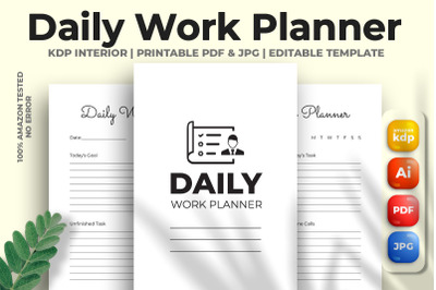 Daily Work Planner KDP Interior