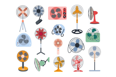 Electric fans. Air circulation climate equipment, cooling fan types fo