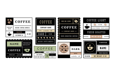 Minimal coffee label template. Vintage sticker layout for ground coffe