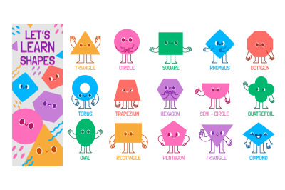 Geometric shape characters. Lets learn basic shape