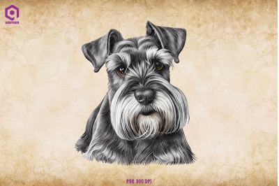 Schnauzer Dog Portrait Clipart