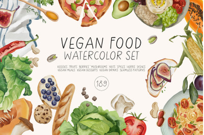 Vegan Food Watercolor Set