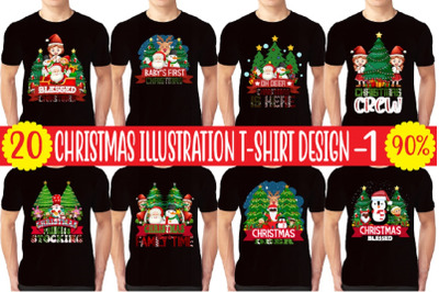 Christmas illustration T-shirt Design Bundle