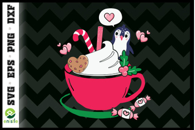 Valentine Penguin in the Coffee Cup