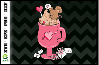 Valentine Mouse in the Coffee Cup