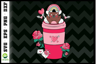 Valentine Bear in the Coffee Cup
