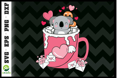 Valentine Koala in the Coffee Cup