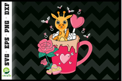 Valentine Giraffe in the Coffee Cup