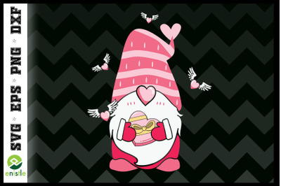 Pink Valentine&#039;s Gnome Be Mine Hearts