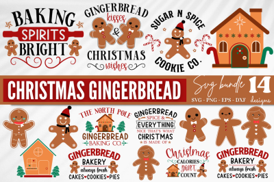 Christmas Gingerbread SVG Bundle