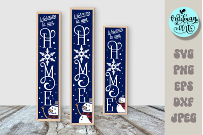 Welcome to our home porch sign svg, winter porch sign svg