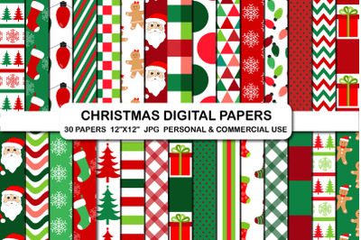 Christmas digital background papers, Christmas backgrounds