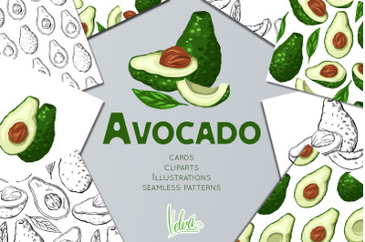 Avocado Patterns And Cliparts