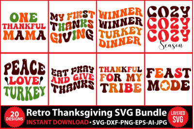 Retro Thanksgiving SVG Bundle,Retro SVG,Retro thanksgiving design,retr