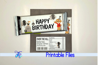 Happy Birthday Man Candy Bar Wrapper aa